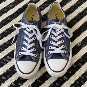 Converse size 8 sneakers blue and white